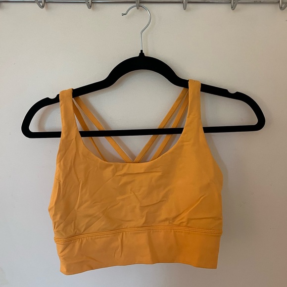 Neon Orange Lululemon Long Line Sports Bra - Picture 1 of 2